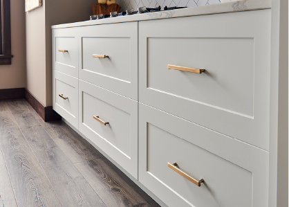 Soft neutral cabinet doors and a bright worktop